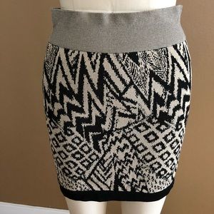 Knit Printed Bodycon Mini Skirt